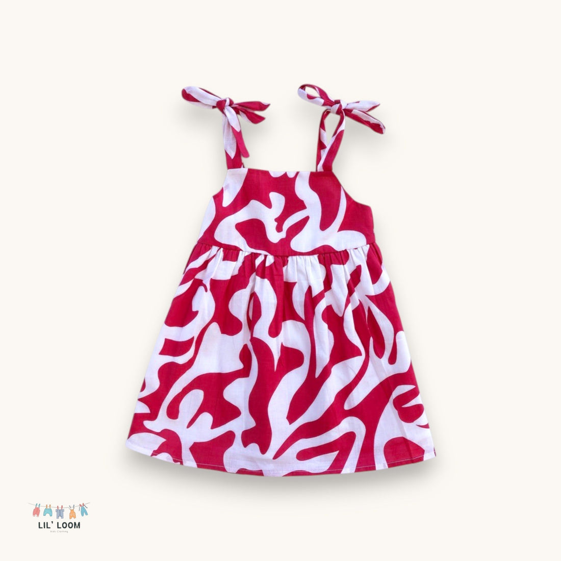 Strawberry Twist Cotton Dress for girls