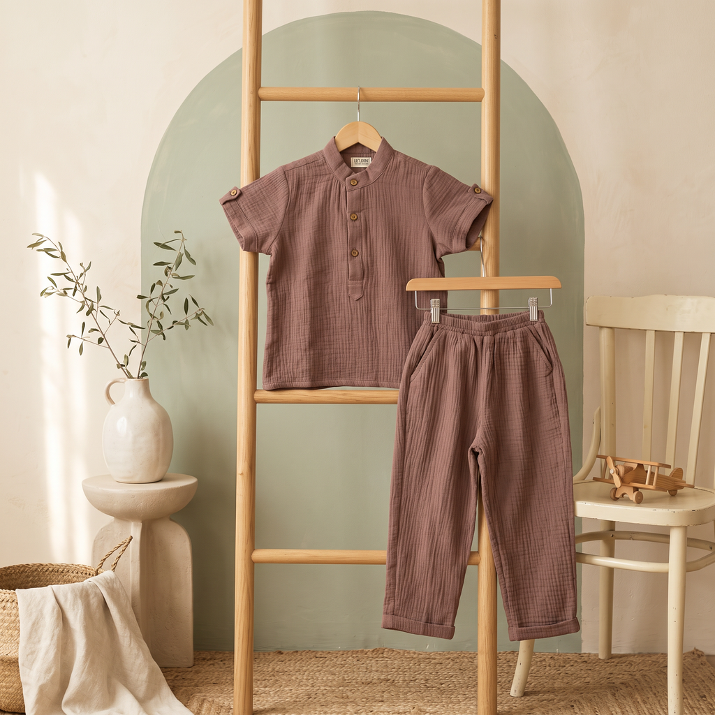 Lil Loomer Muslin Set with Pockets Boys Set