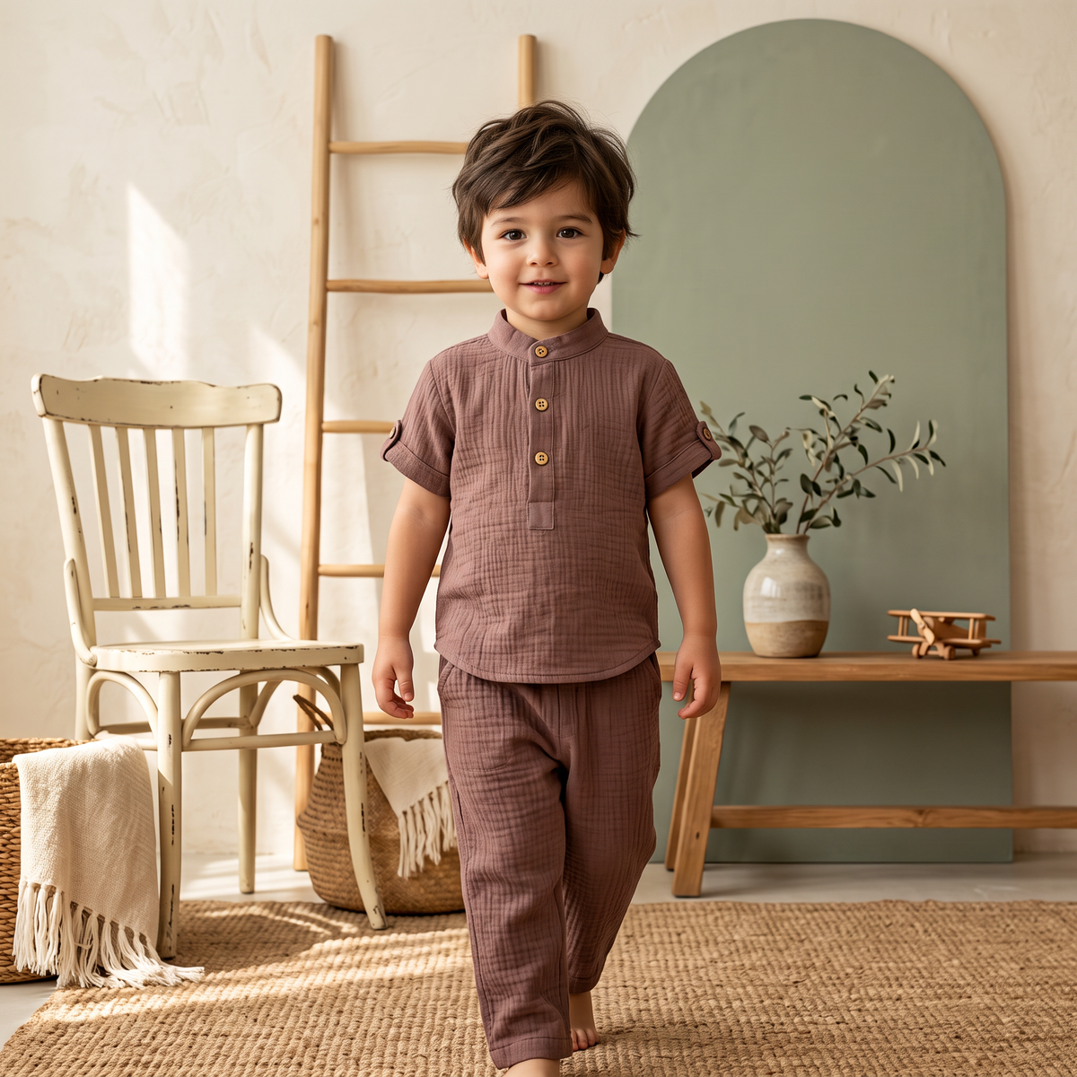 Lil Loomer Muslin Set with Pockets Boys Set