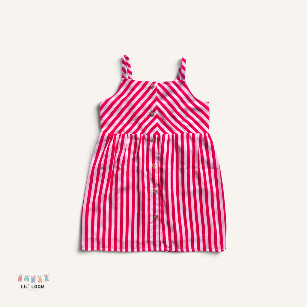 Red Pin Striped Dress