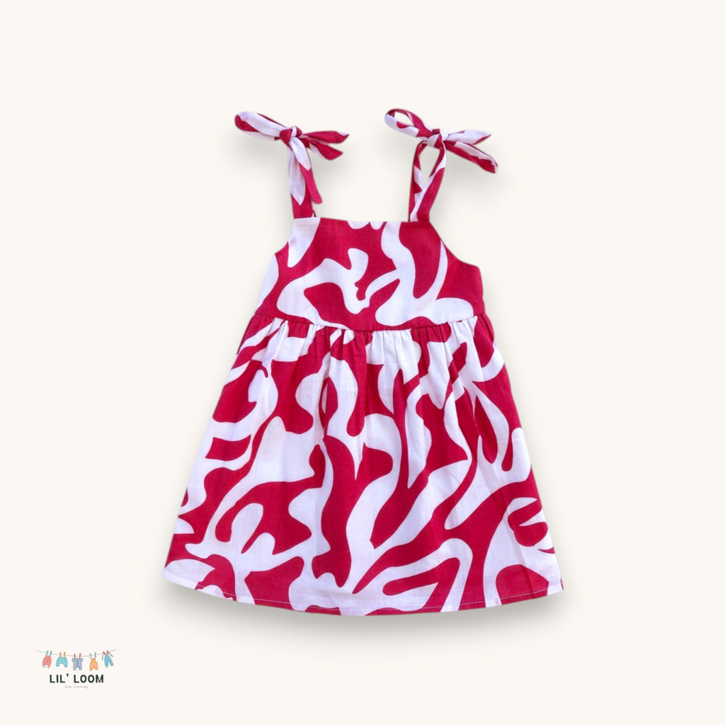 Strawberry Twist Cotton Dress