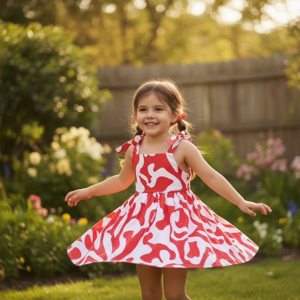 Strawberry Twist Cotton Dress
