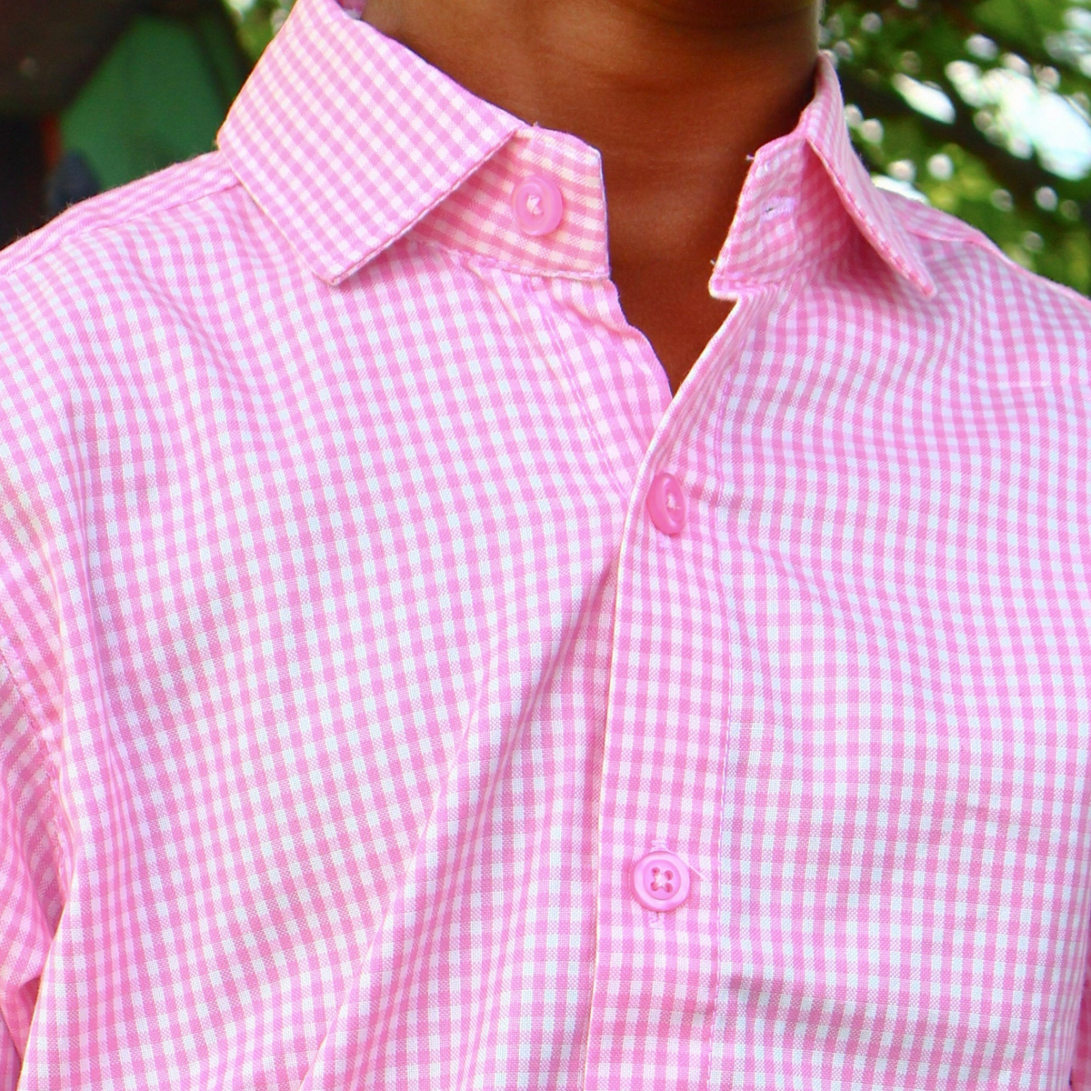 Cotton Oxford Checkered Collar Boys Shirt