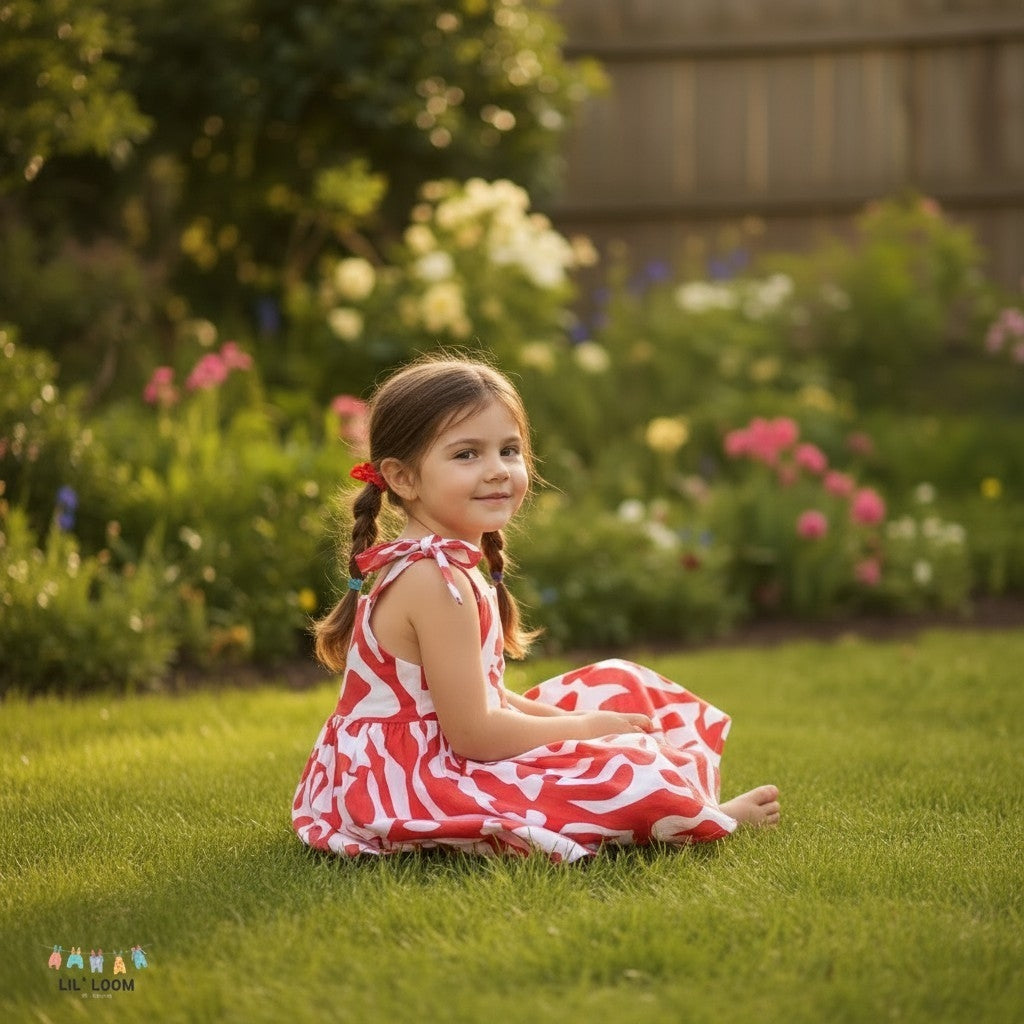 Strawberry Twist Cotton Dress