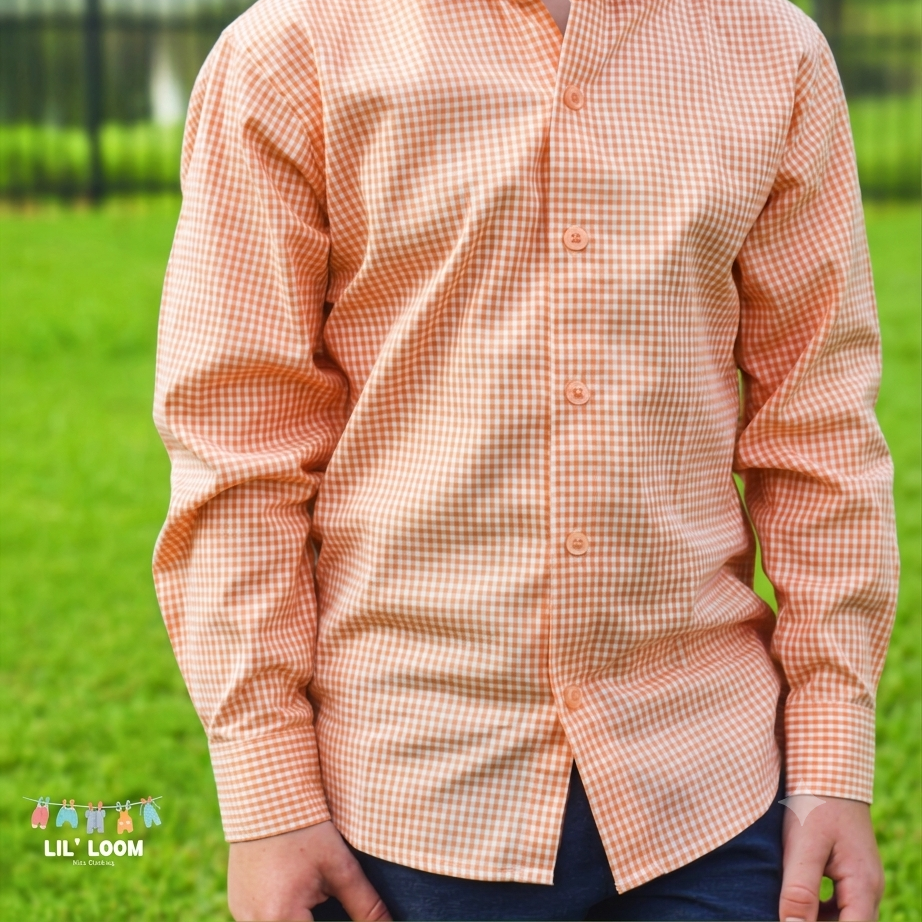 Cotton Oxford Checkered Collar Boys Shirt