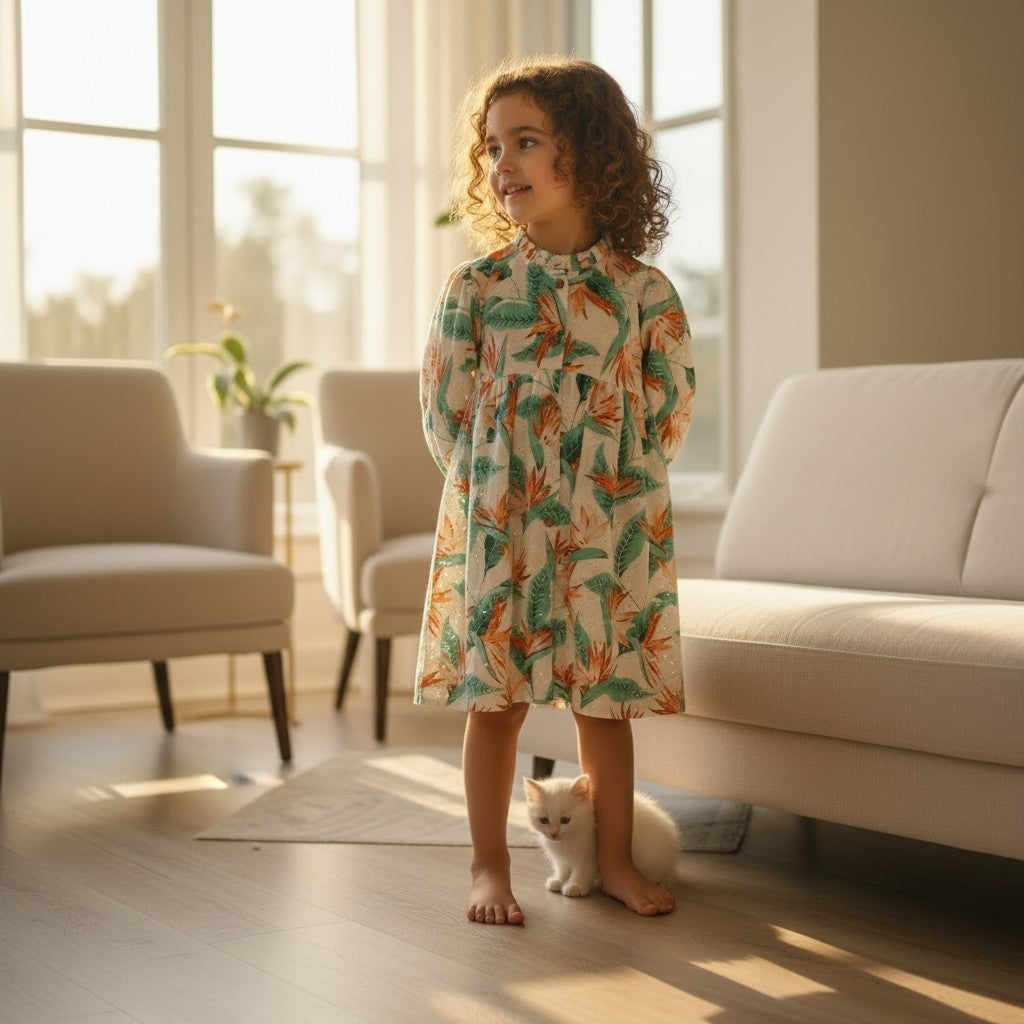 Long Sleeve Paradise Hakoba Dress