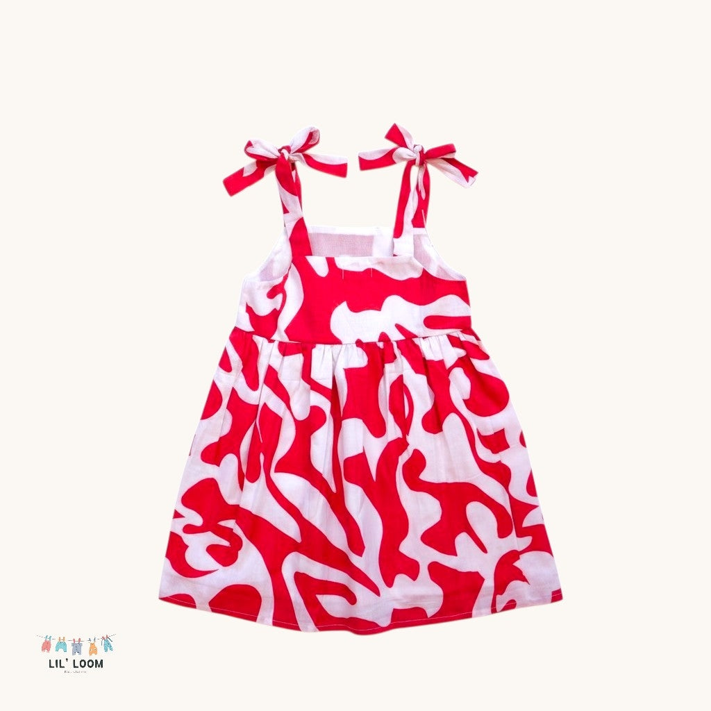 Strawberry Twist Cotton Dress