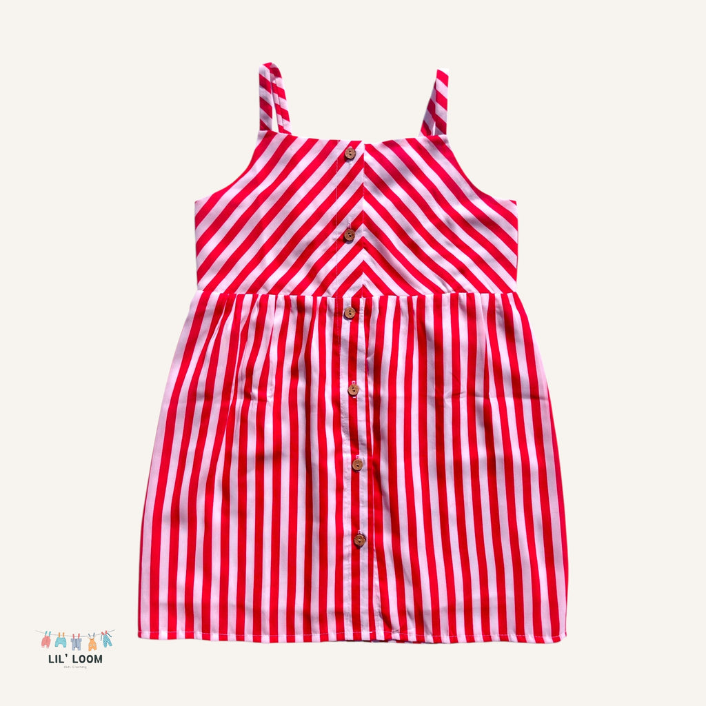 Red Pin Striped Dress