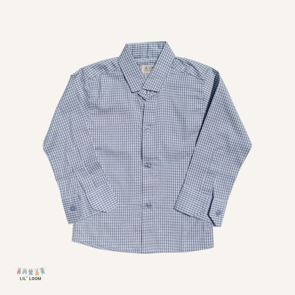 Cotton Oxford Checkered Collar Boys Shirt