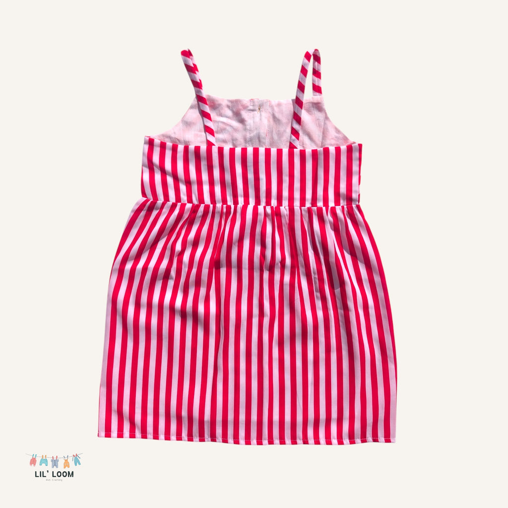 Red Pin Striped Dress